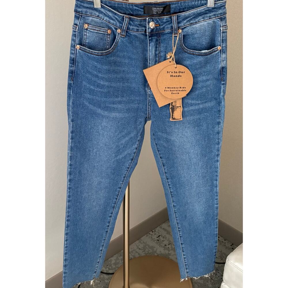 Monkey Ride Jeans Original Vintage  Size 15/32  Raw Hem Bamboo Denim NWT